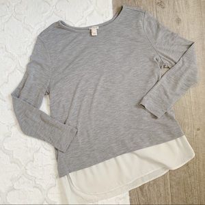 Jcrew grey shirt with detail